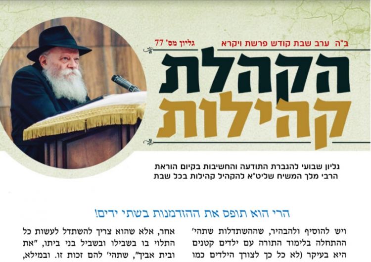 עלון הקהלת קהילות לפ' ויקרא
