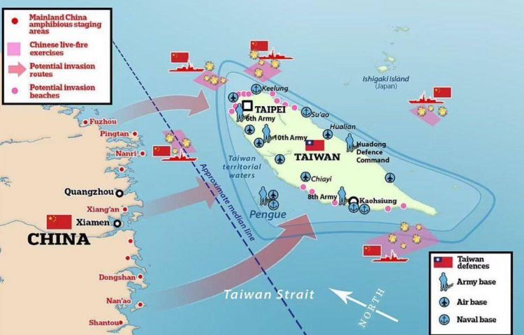מתיחות מלחמתית גבוהה בין סין לטייוואן 