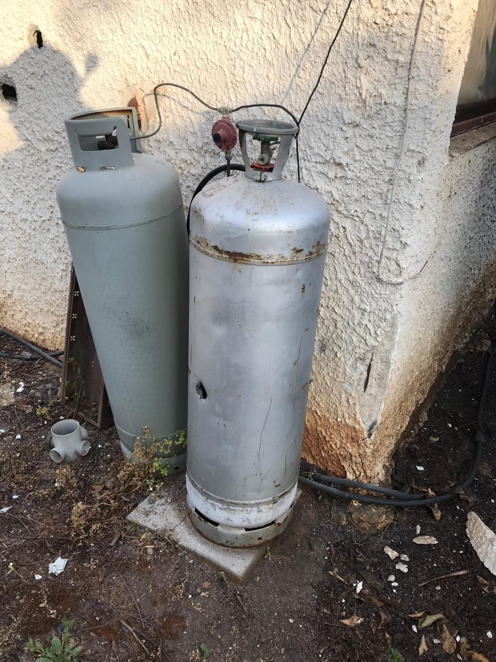 בלון גז נפגע מרסיס ולא התפוצץ