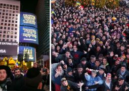 רוקדים משיח  בלב ה"טיימס סקוור" מנהטן ניו יורק